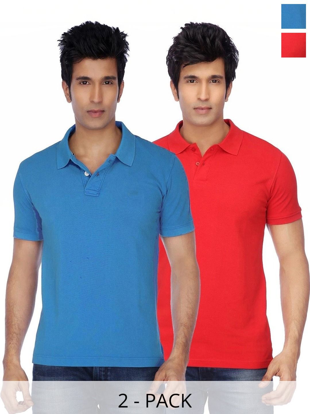 KETEX Men 2 Polo Collar Slim Fit T-shirt