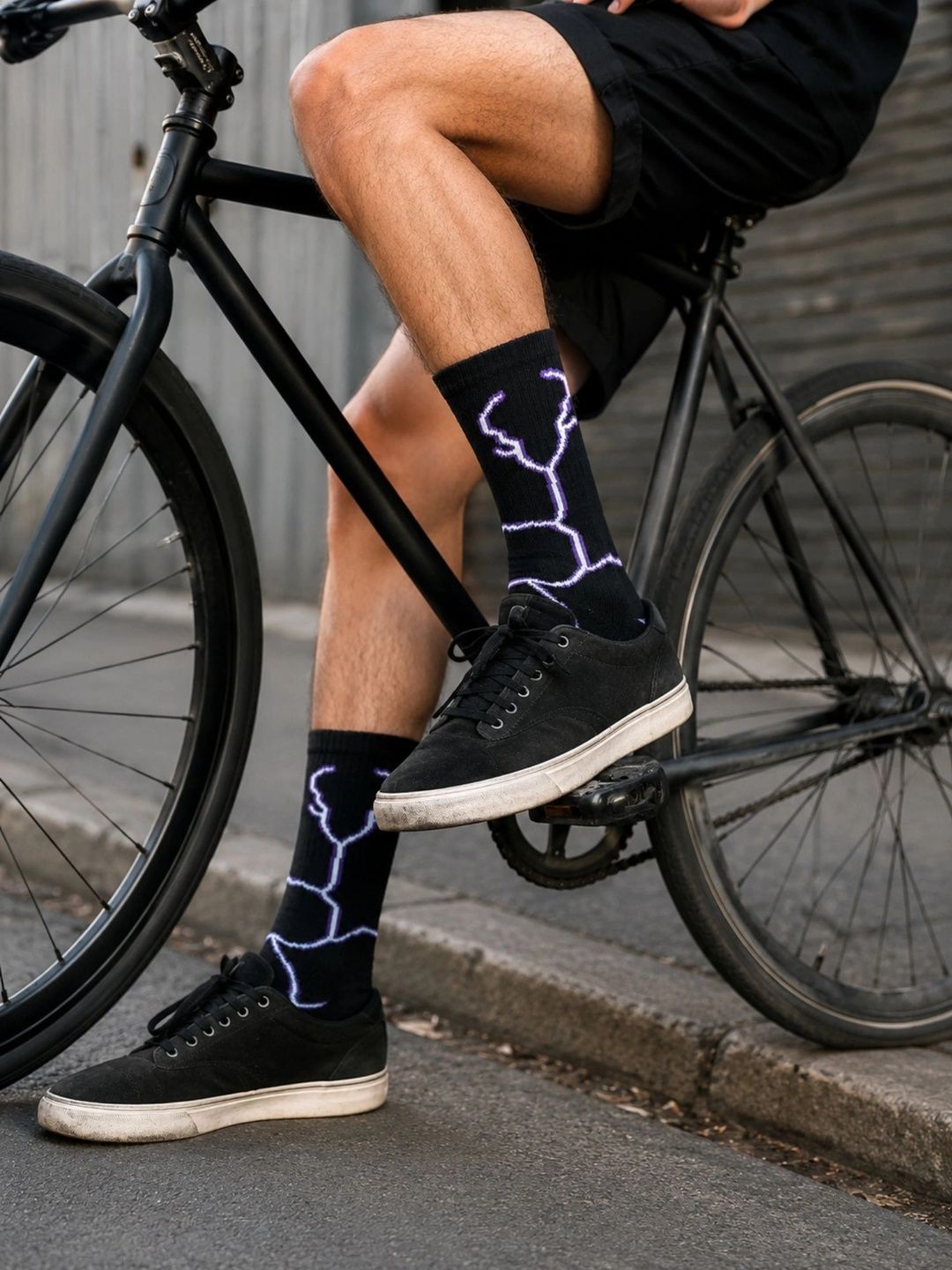 ZIBELL Men Pack of 6 Cotton Assorted Patterned Calf Length Socks