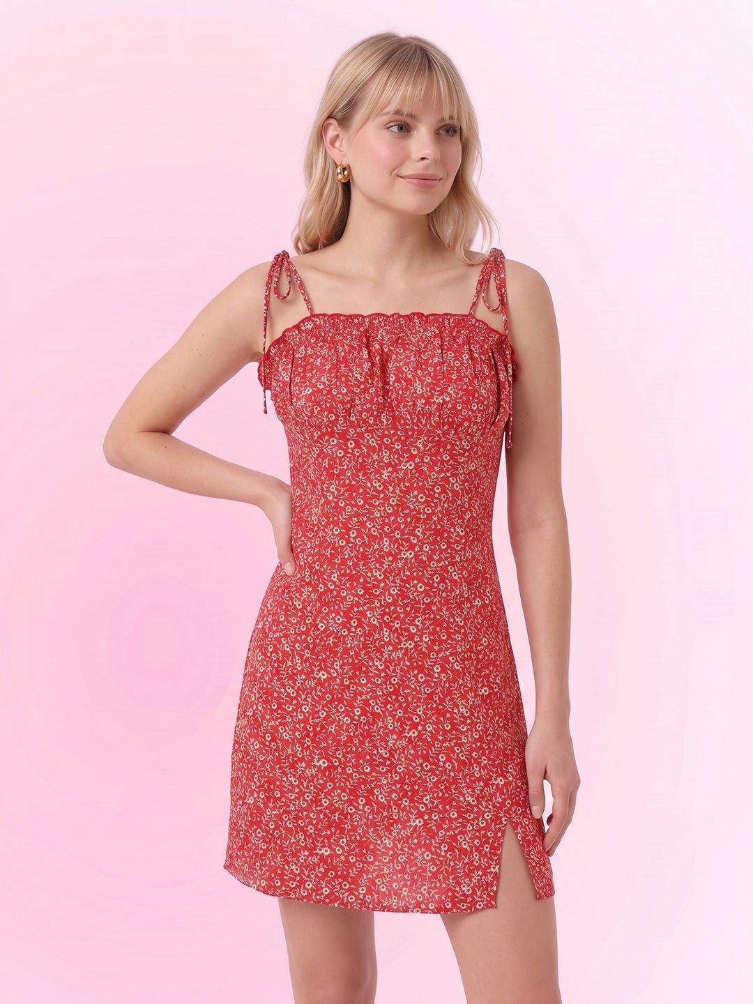 DressBerry Floral Print A-Line Dress
