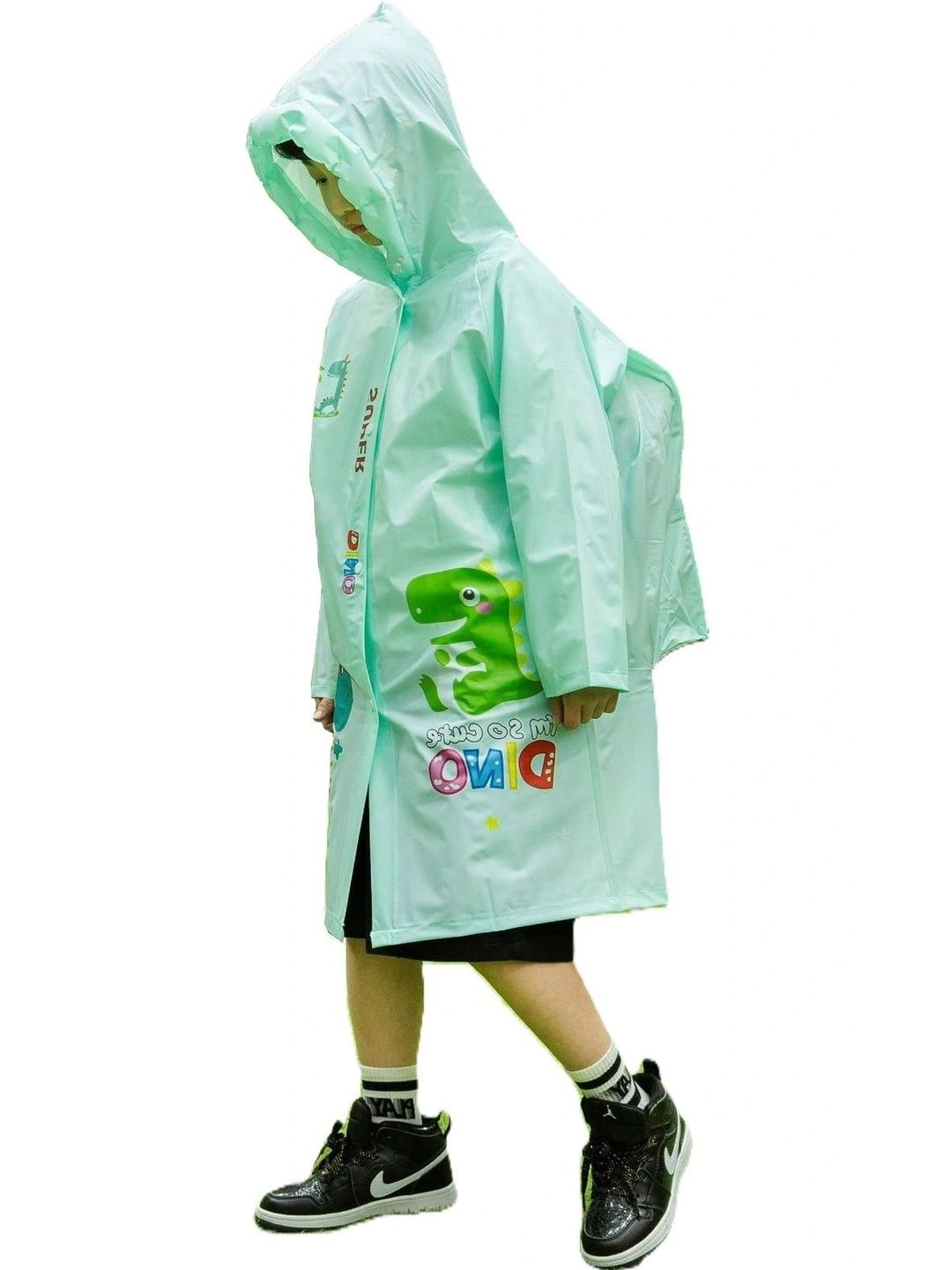 Alexvyan Boys Printed Hooded Rain Jacket