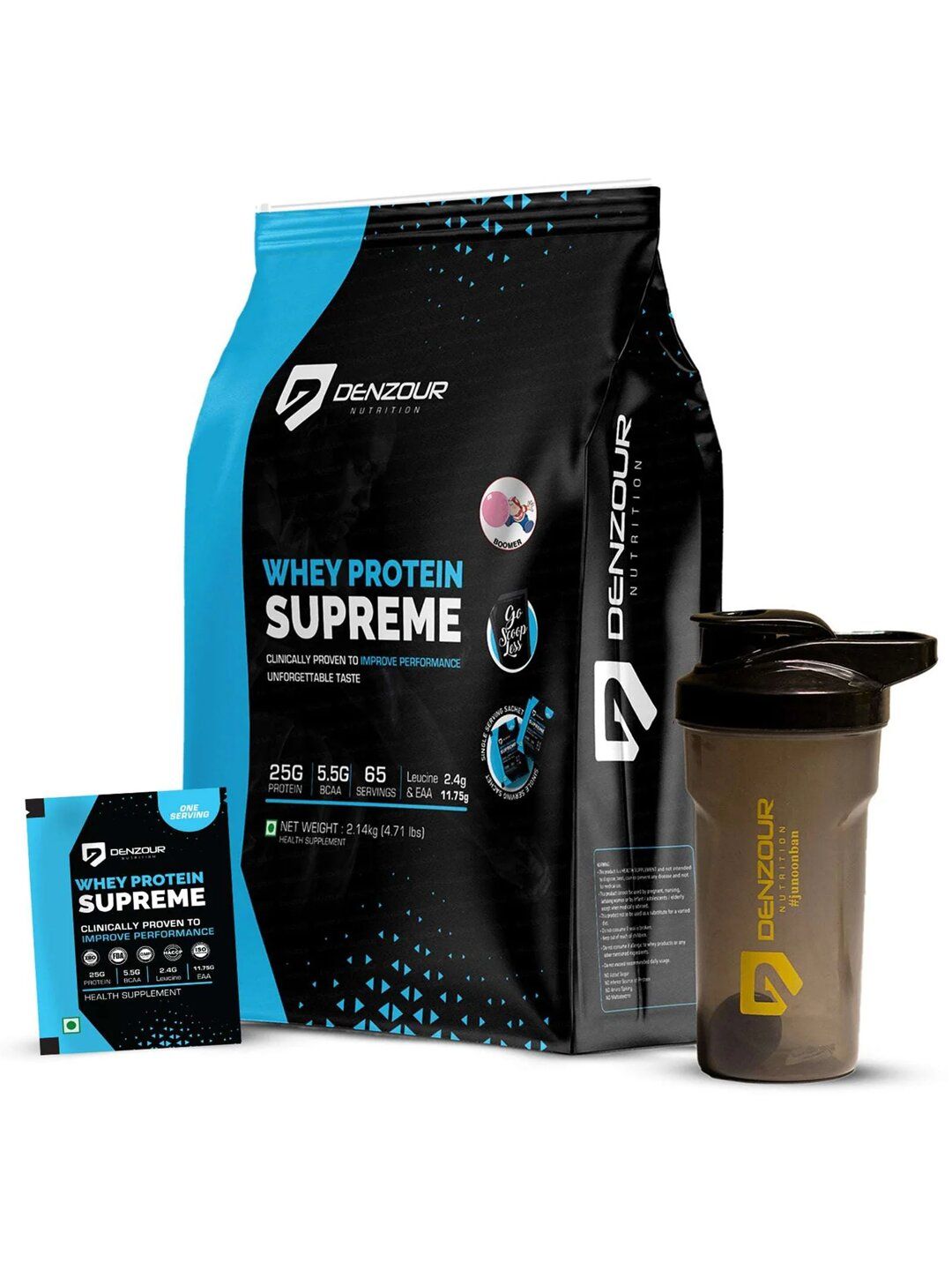 DENZOUR NUTRITION DENZOUR NUTRITION Whey Protein Supreme With Shaker - 2.14Kg - Boomer