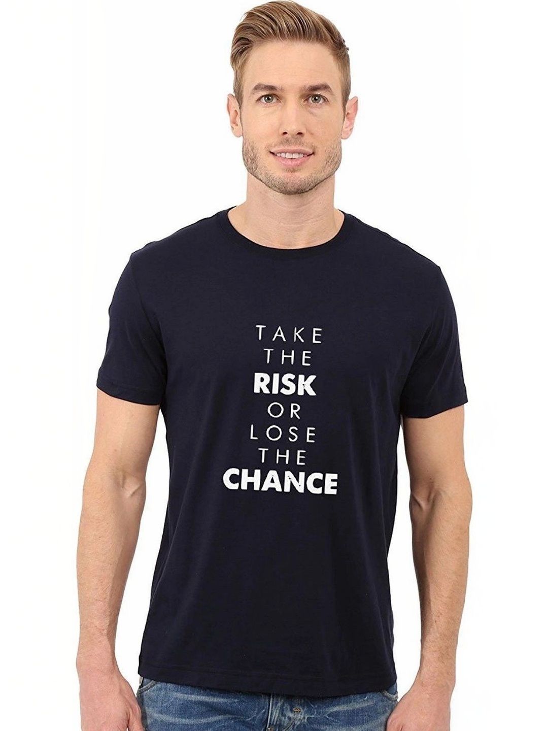 Double F Men Typography Printed T-shirt