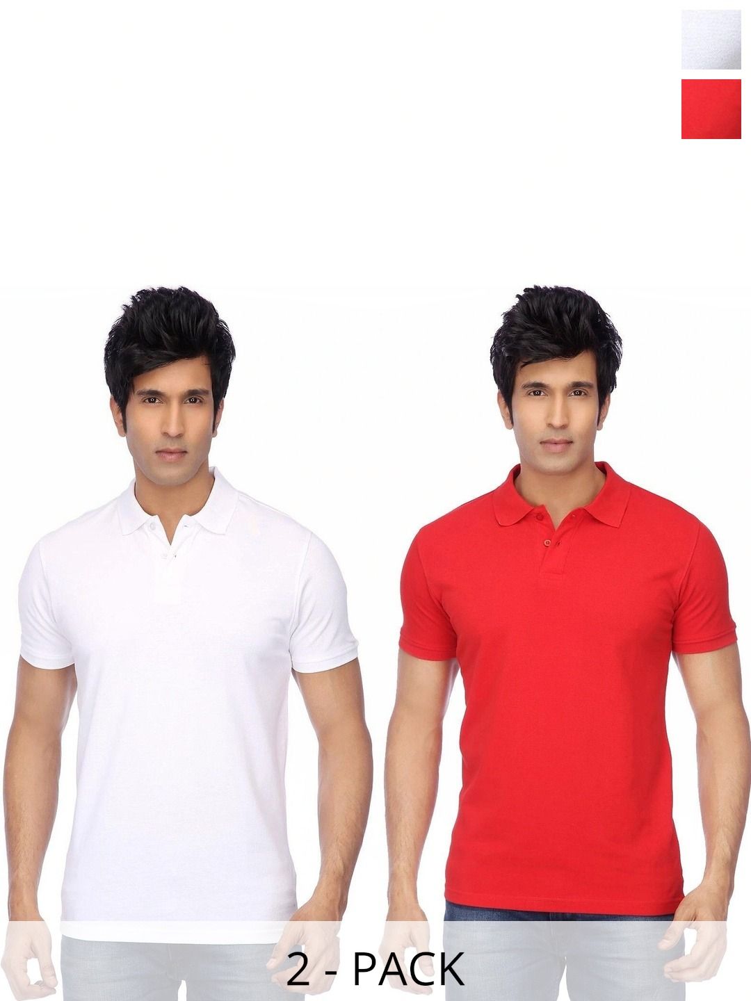 KETEX Men 2 Polo Collar Slim Fit T-shirt