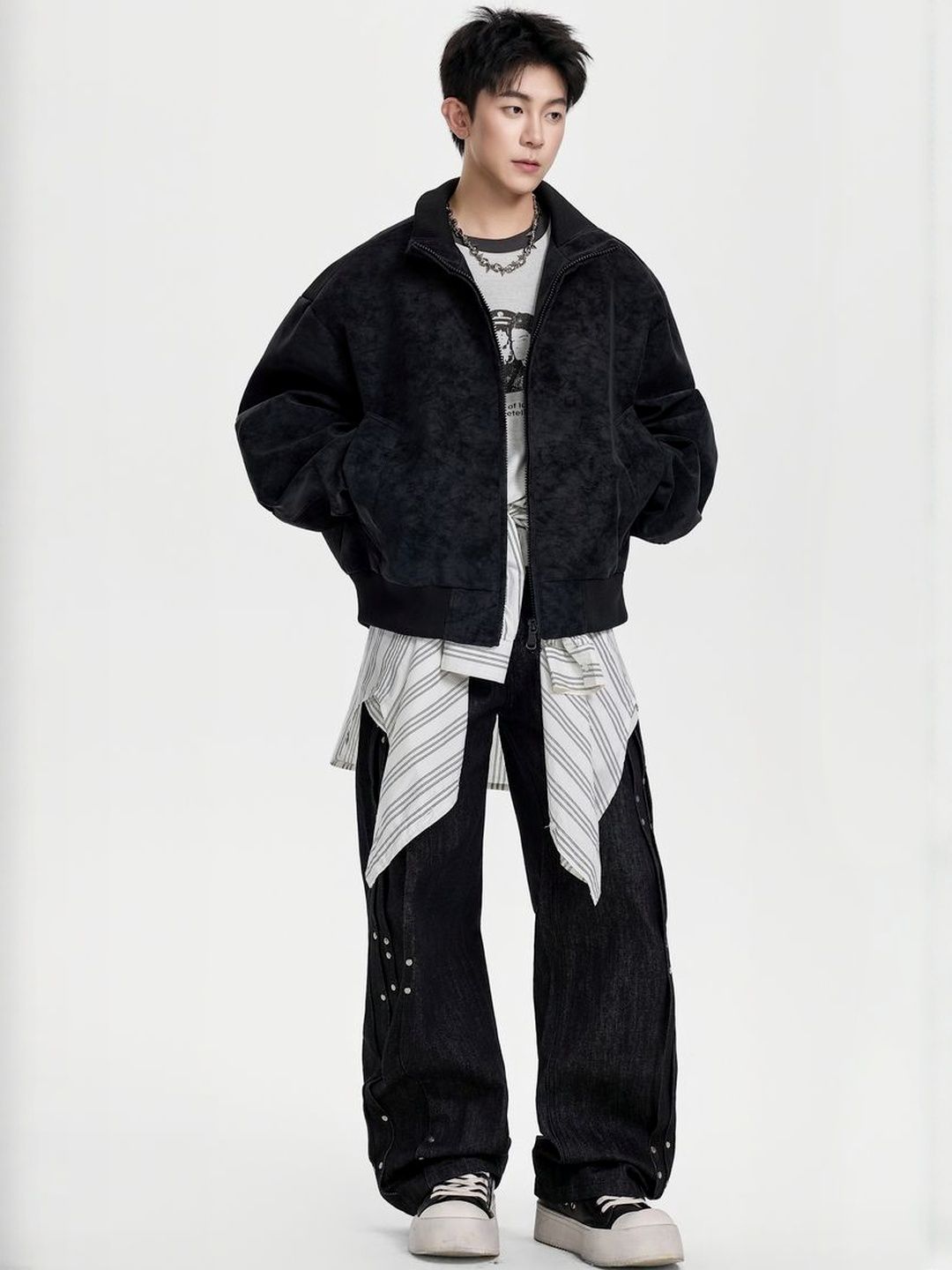 Mast & Harbour Men Stand Collar Solid Bomber Jacket