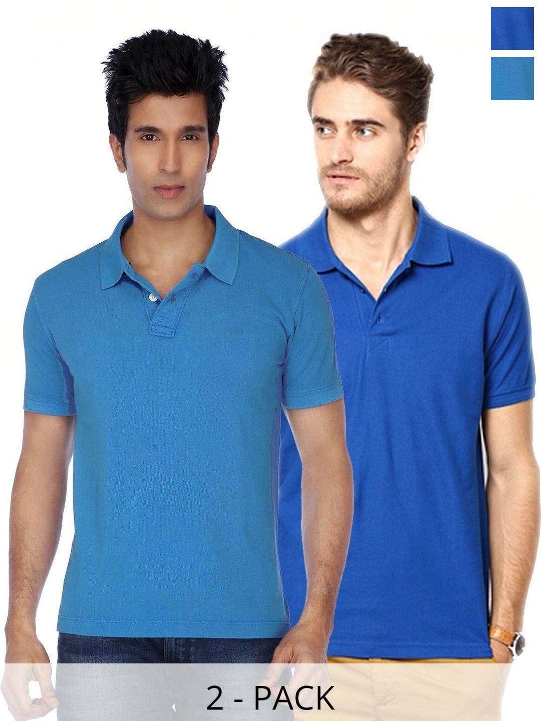 FUNKY GUYS Men 2 Polo Collar Slim Fit T-shirt