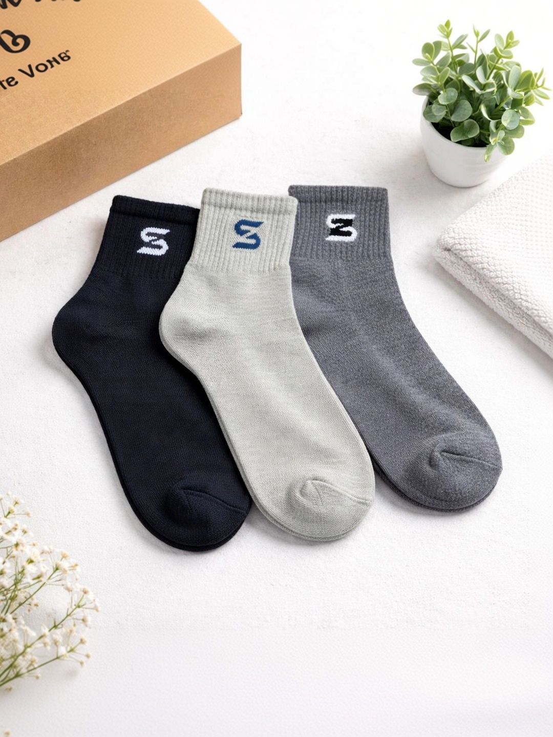 sakyastars Men Pack of 3 Above Ankle Socks