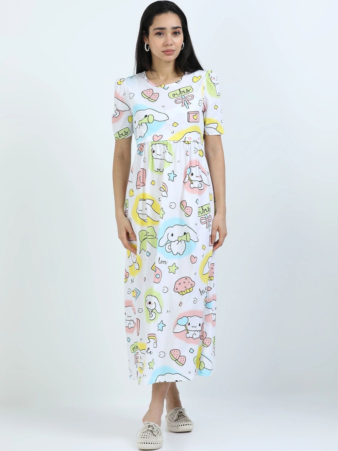 THE SPOOKY BEE Printed Maxi Nightdress