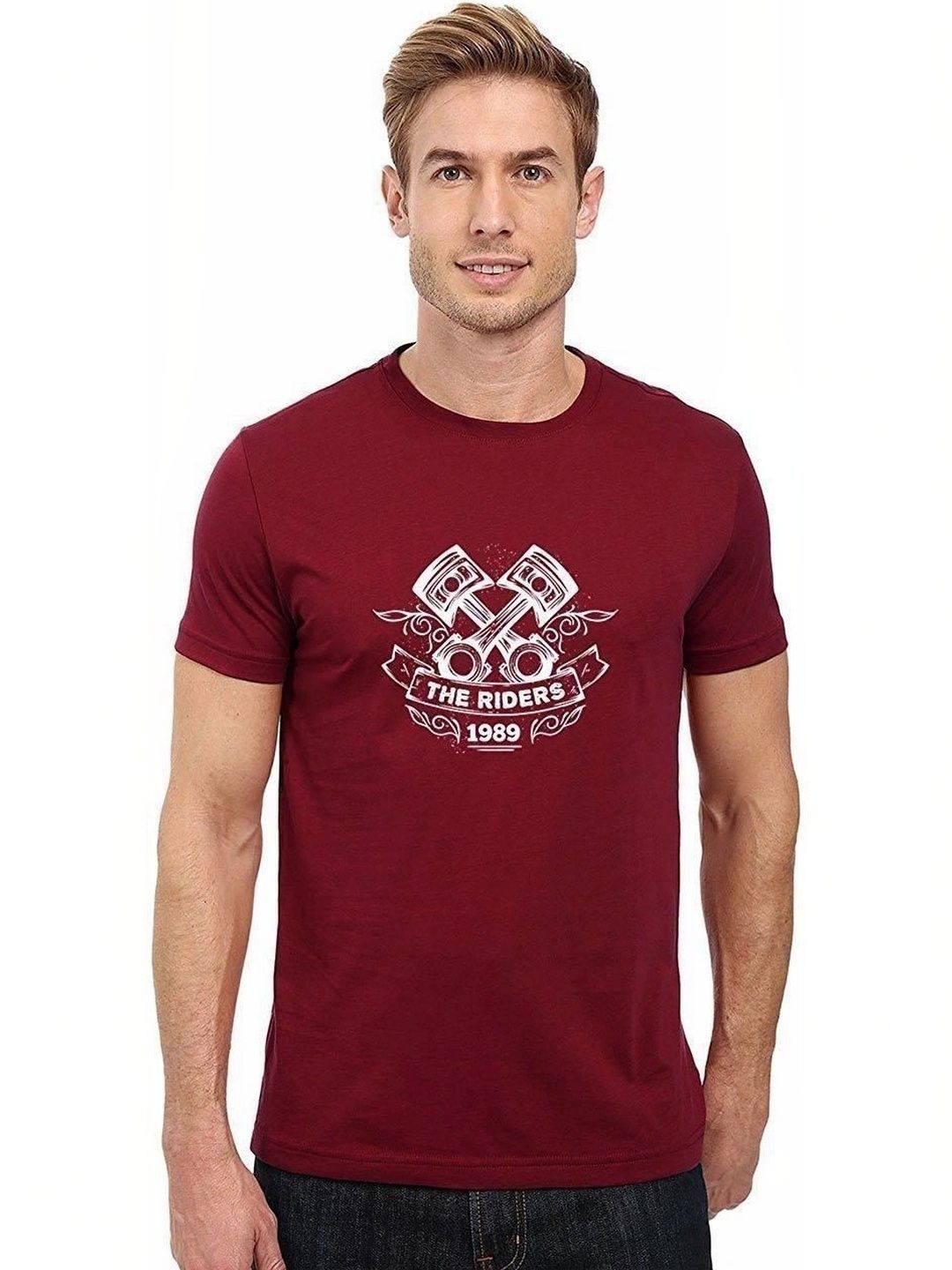 Double F Men Biker Printed T-shirt