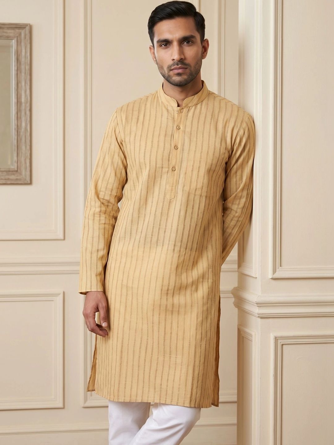 House of Pataudi Striped Kurta Pyjama