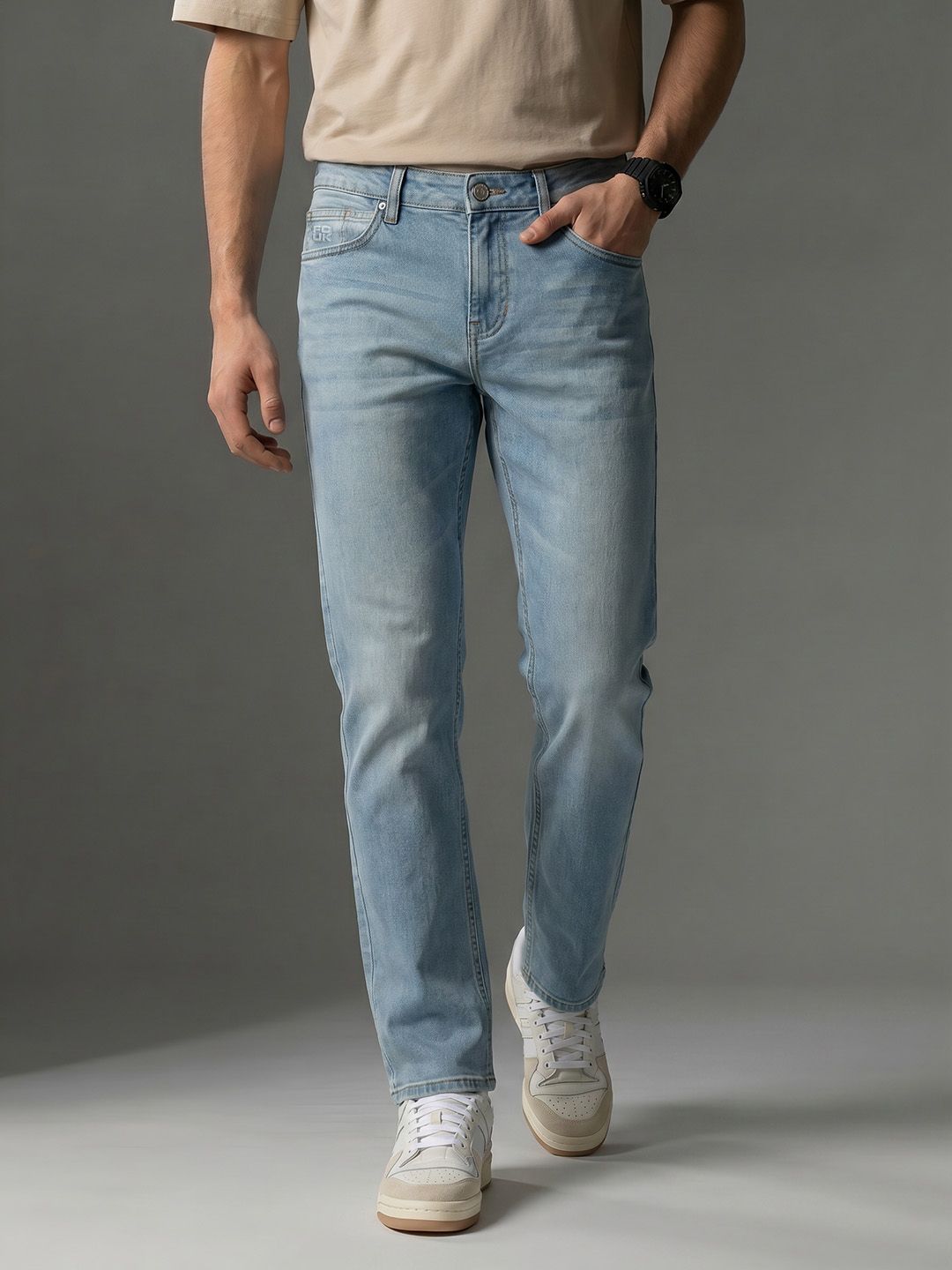 FCUK Men Straight Fit Stretchable Jeans