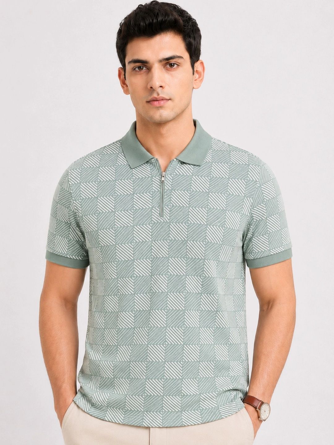 Monk Mode Men Printed Polo Collar T-shirt