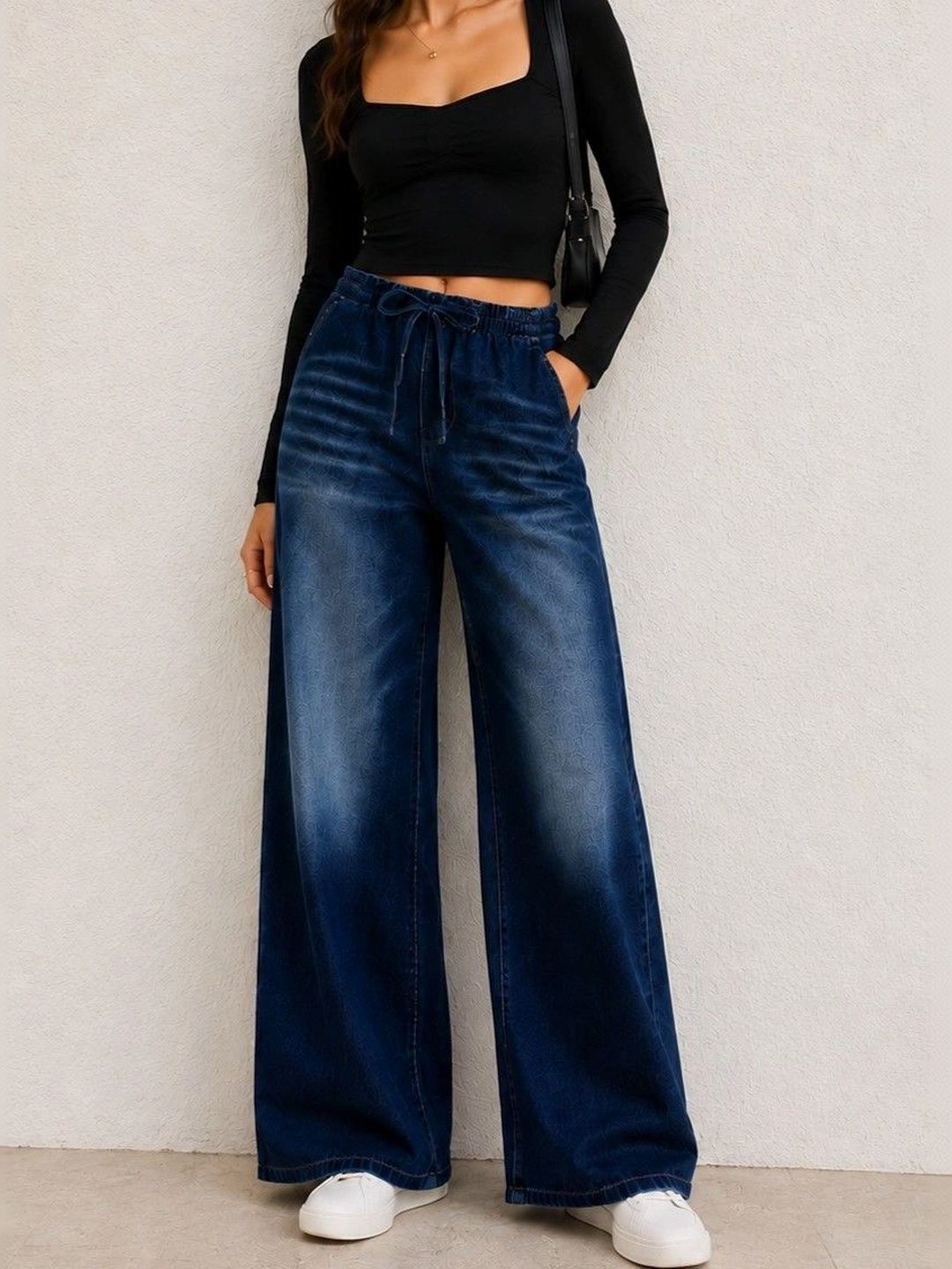PINKLIT PINKLIT Women Wide Leg High-Rise Light Fade Jeans