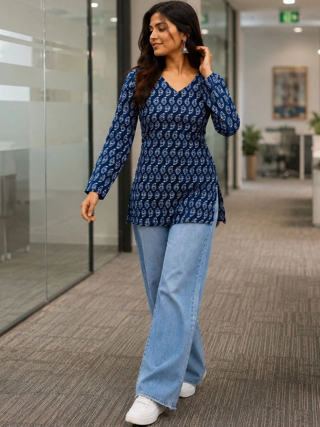 SAMRAGNI Women Ethnic Motifs Printed Indie Prints Kurta