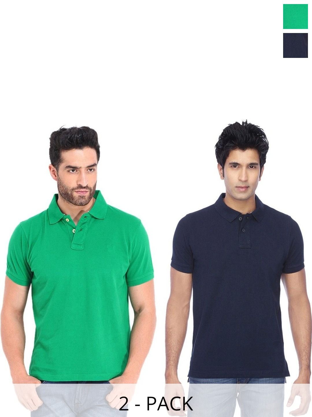 FUNKY GUYS Men 2 Polo Collar Slim Fit T-shirt