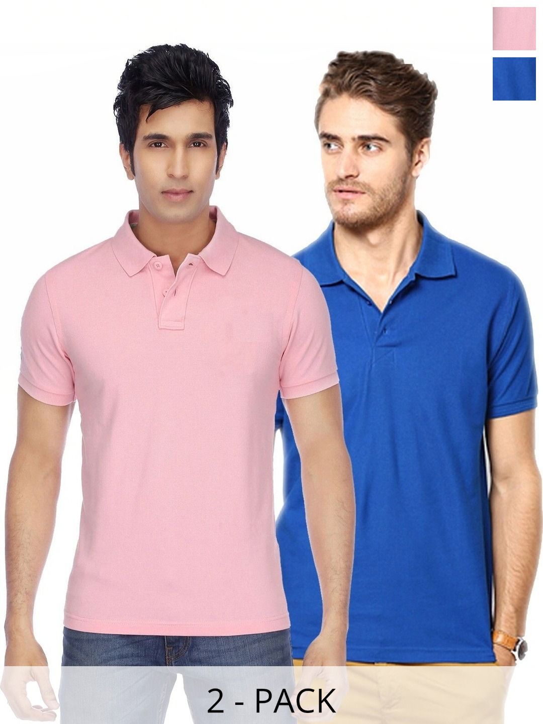 KETEX Men 2 Polo Collar Slim Fit T-shirt