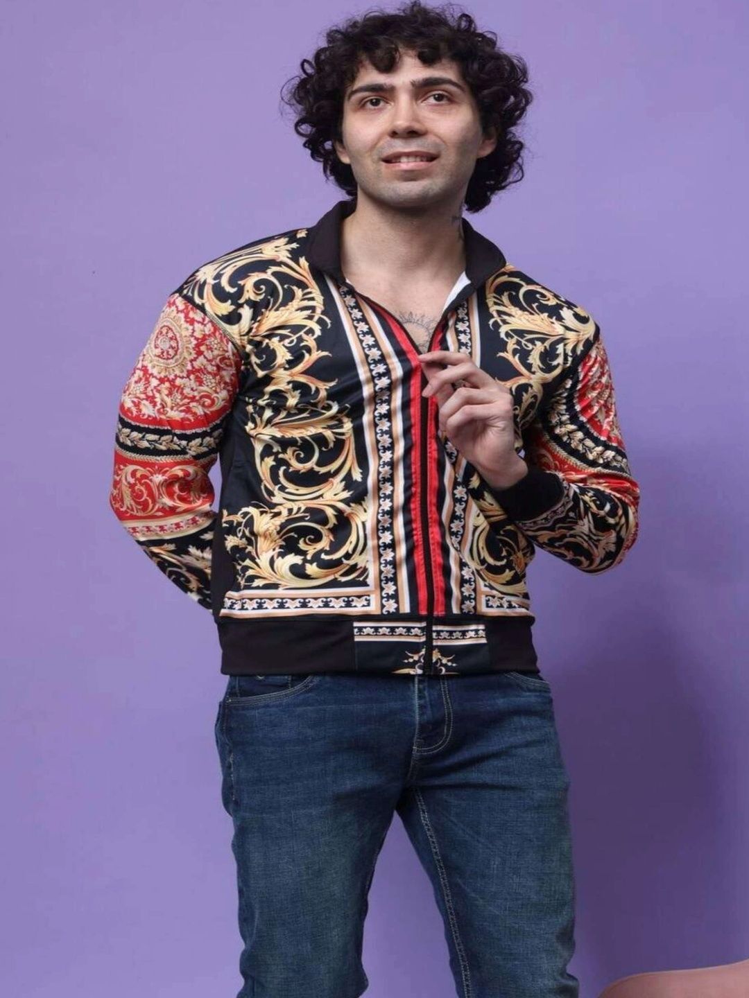 Flirty Soul Floral Printed Bomber Jacket