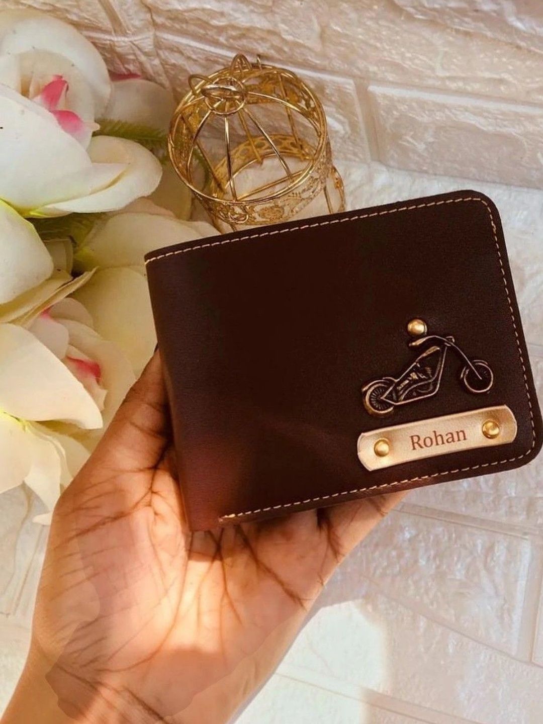 Navya Royal Art Men Embellished Leather Two Fold Wallet