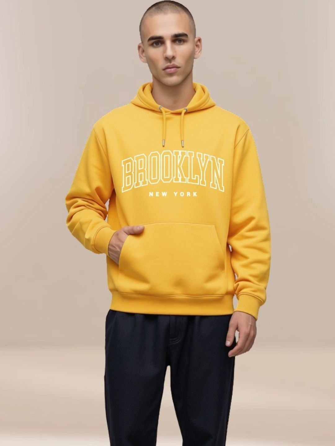 R.Code by The Roadster Life Co. Men Printed Hooded Sweatshirt