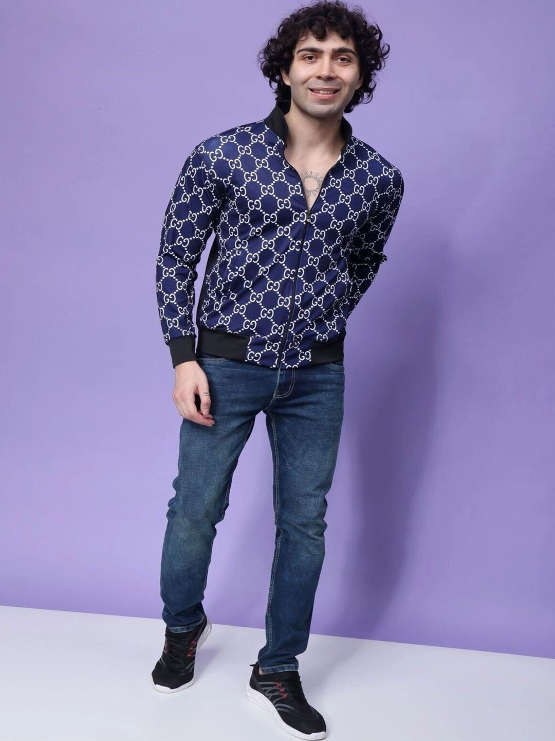 Flirty Soul Flirty Soul Men Brand Logo Bomber Jacket