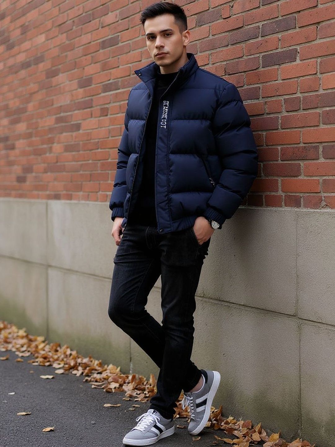 HERE&NOW Men Mock Collar Puffer Jacket
