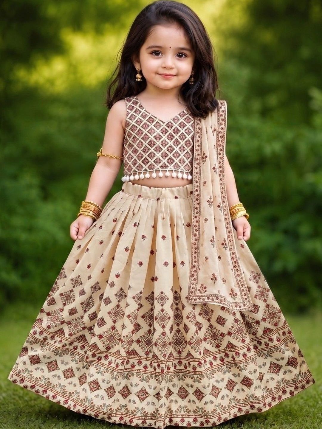 Shoryam Fashion Girls Printed Ready to Wear Lehenga & Blouse With Dupatta