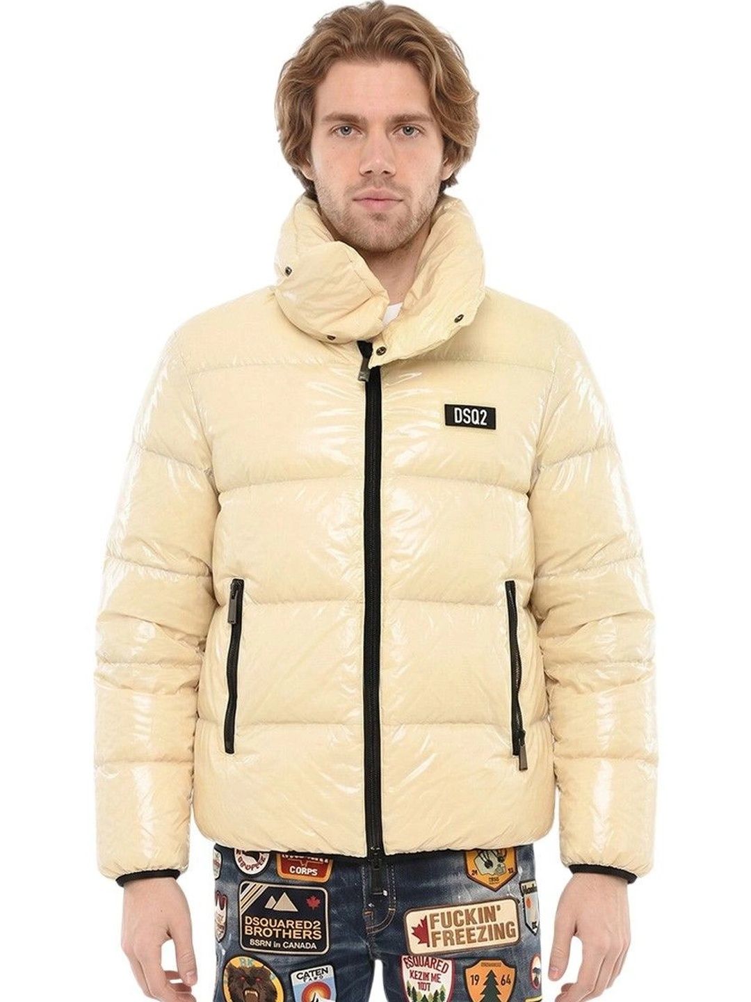 Dsquared2 Beige Relaxed Logo Jacket