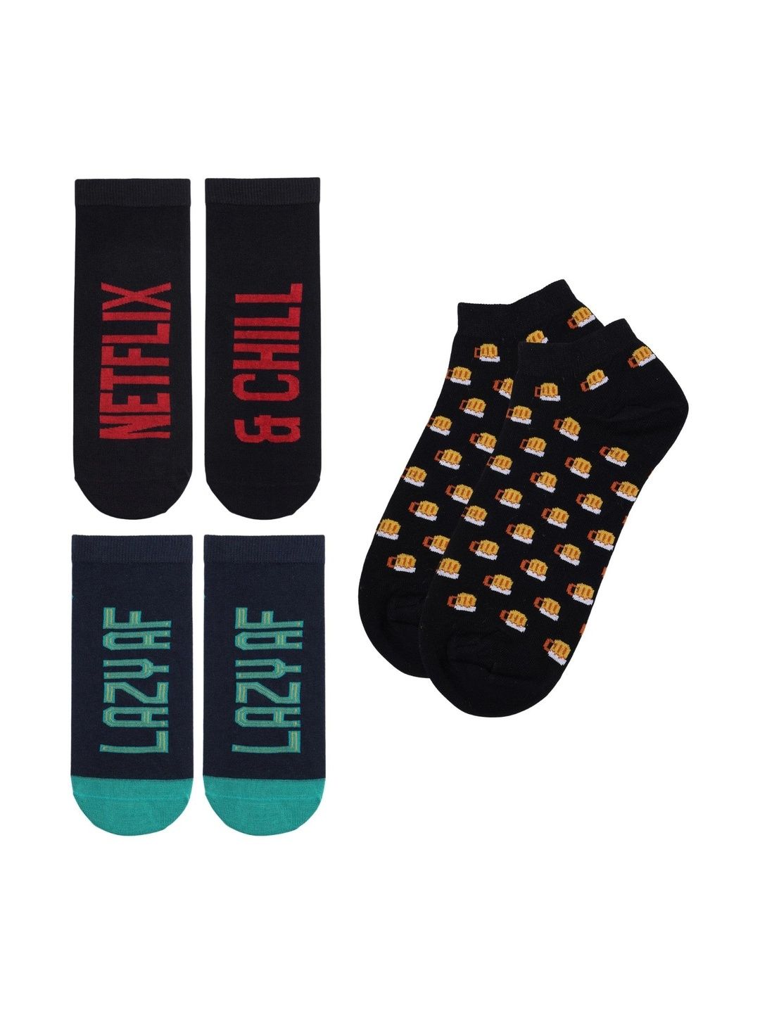 Soxytoes Unisex Cotton Patterned Above Ankle Socks