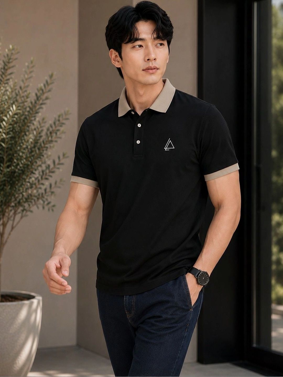 Moda Rapido Men Brand Logo Colourblocked Polo Collar T-shirt