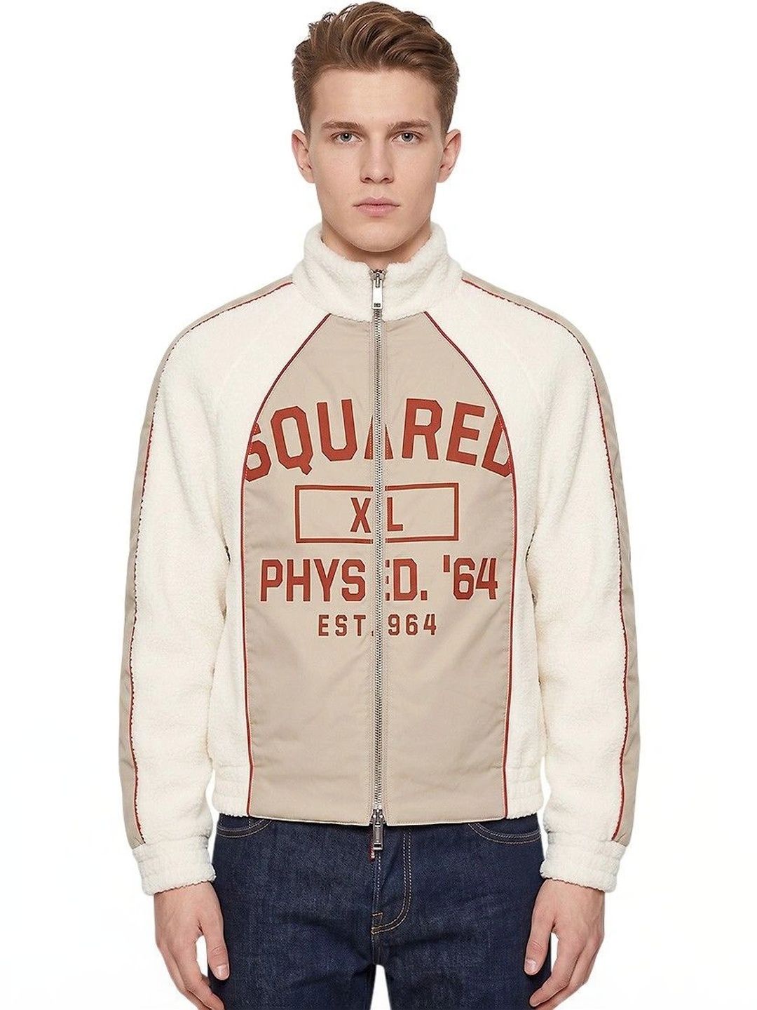 Dsquared2 White Mock Collar Jacket