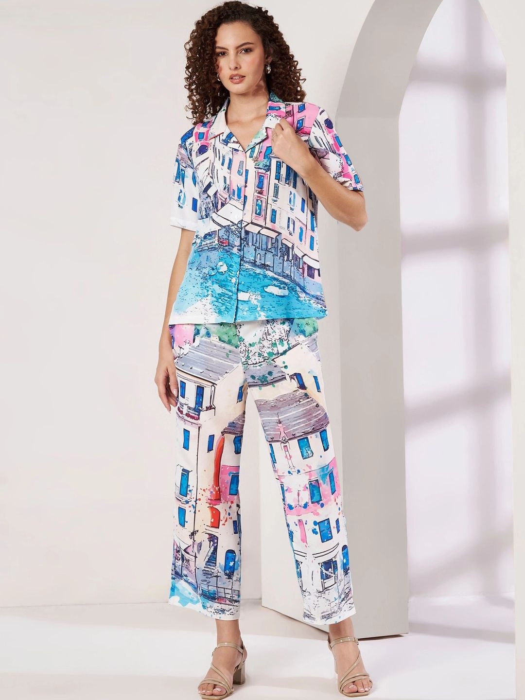 Moda Rapido Printed Shirt with Trousers