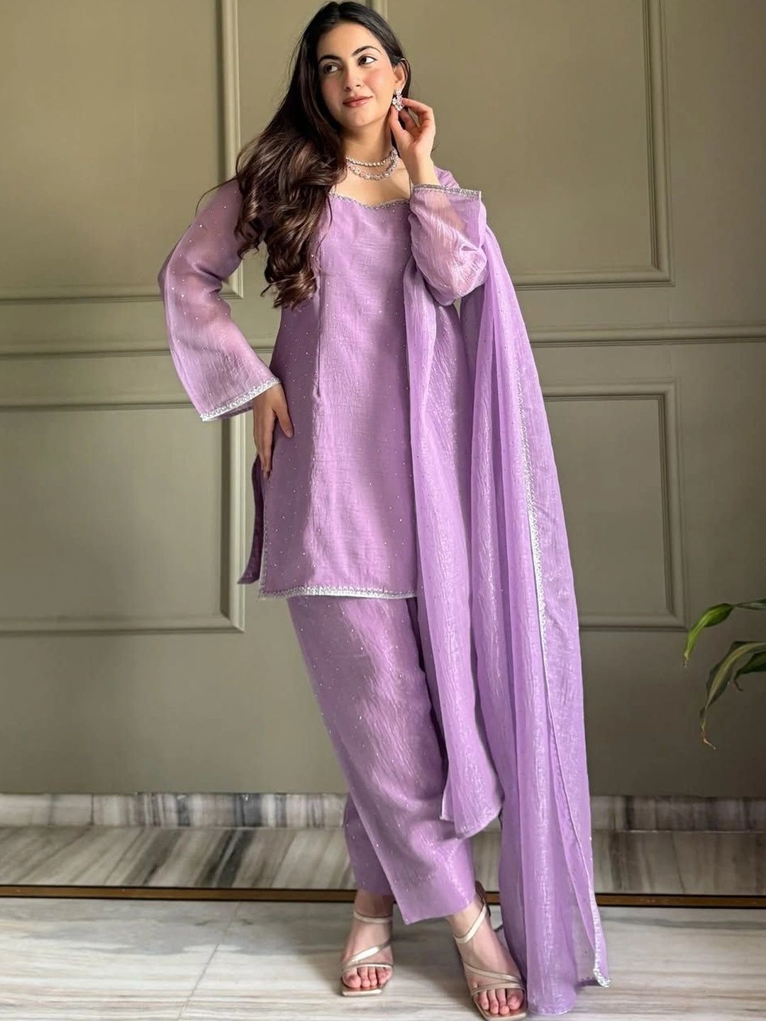 KOTRONS Women Regular Kurta with Palazzos & With Dupatta