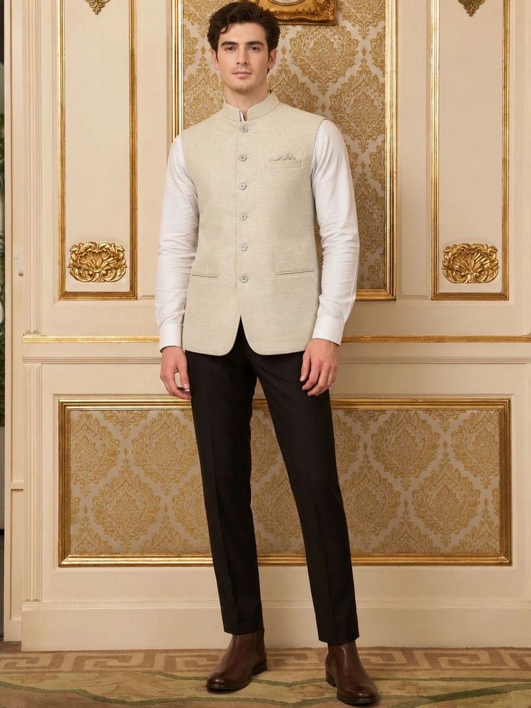 Anouk Anouk Men Woven Nehru Jackets