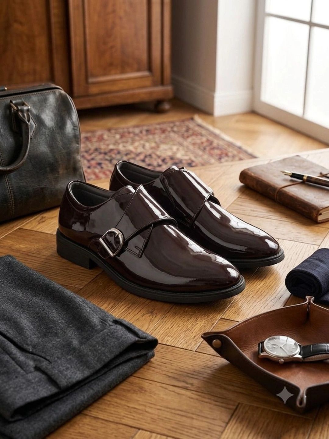 Killer Men Pointed Toe Buckle Formal Monk Shoes