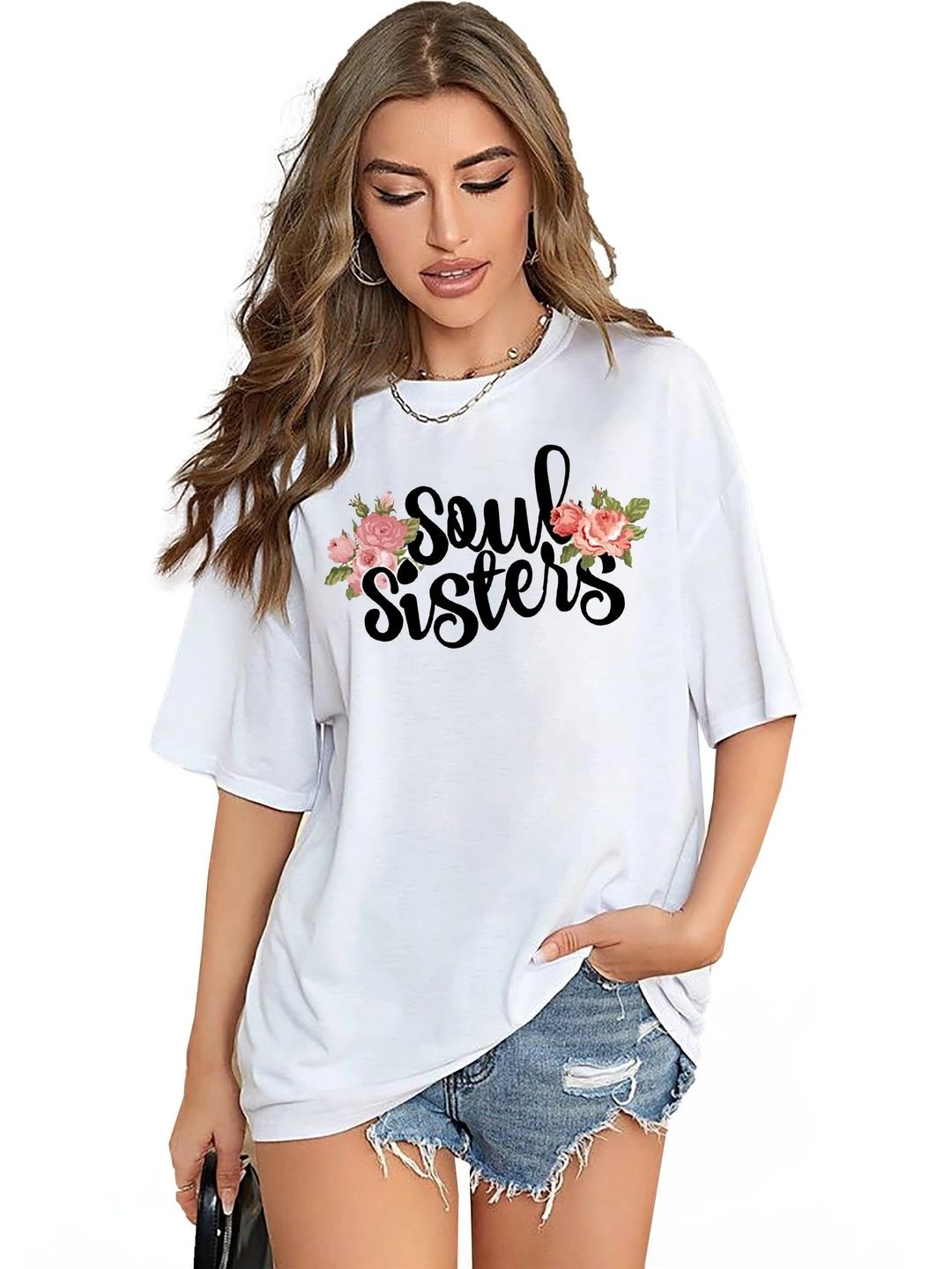 VLAM Unisex Floral Printed Slim Fit T-shirt