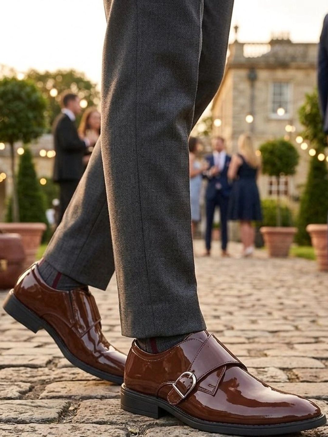 Killer Men Pointed Toe Buckle Formal Monk Shoes