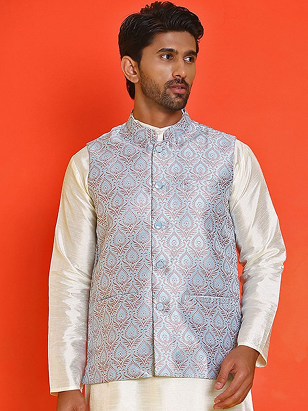 Anouk Printed Woven Nehru Jacket