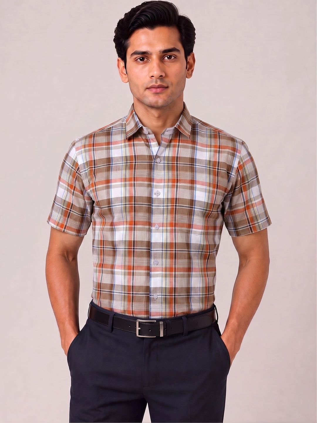 ACCOX Men Comfort Checked Formal Shirt