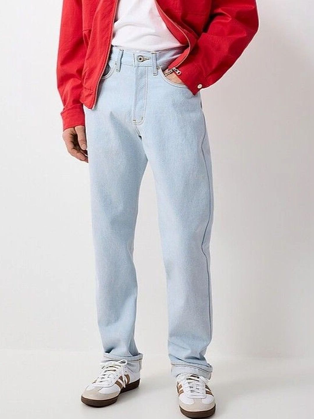 YAMEETFIT Men Jean Straight Fit Mid-Rise Jeans