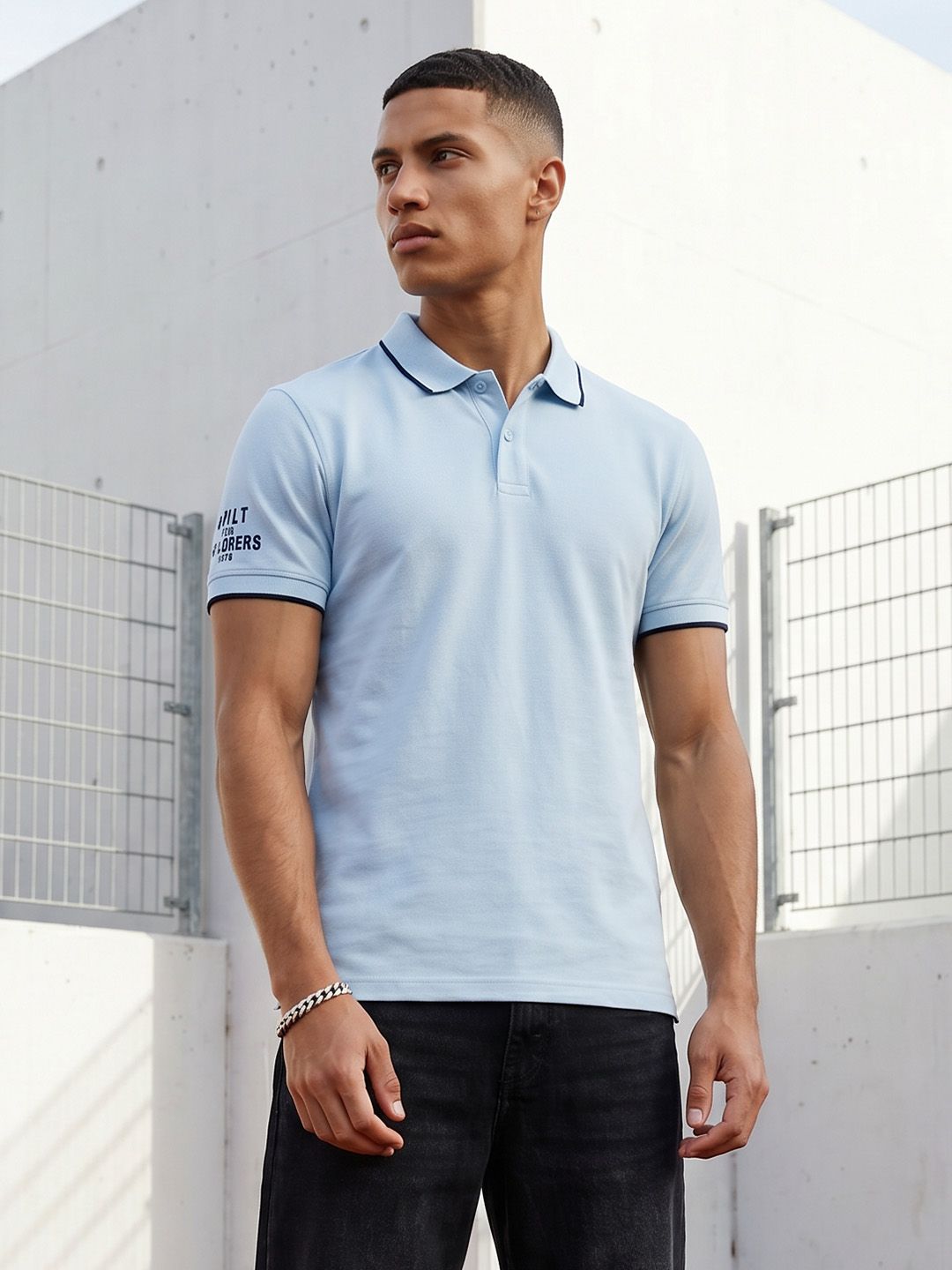 The Roadster Life Co. Polo Collar Pure Cotton T-shirt