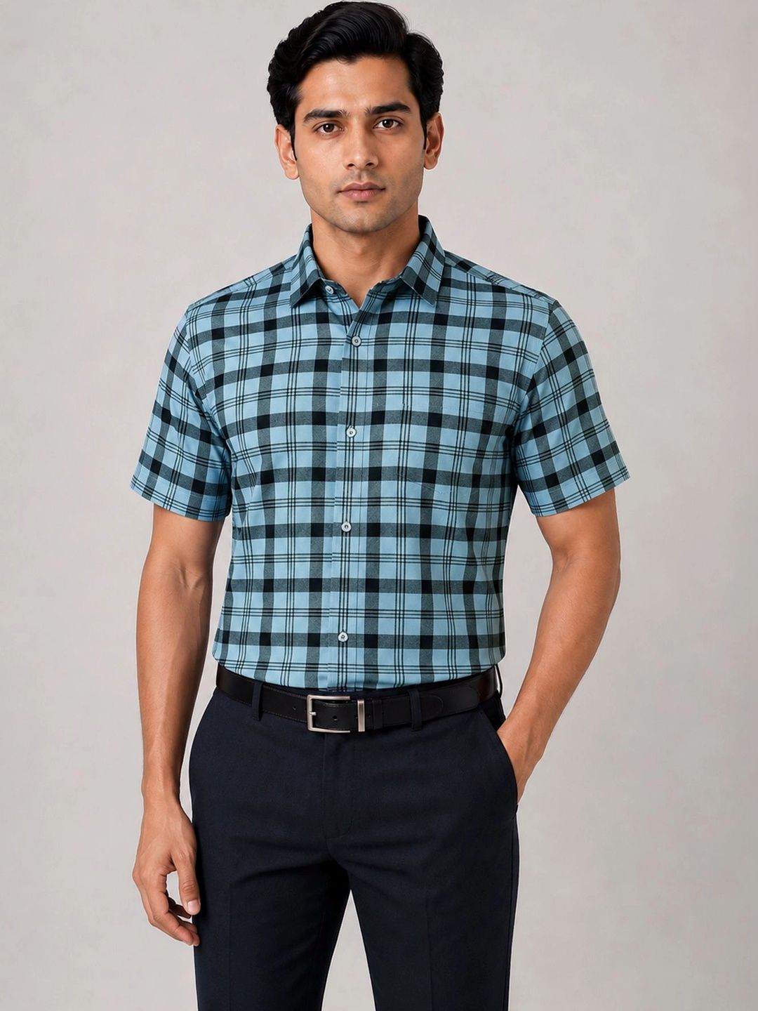ACCOX Men Comfort Checked Formal Shirt