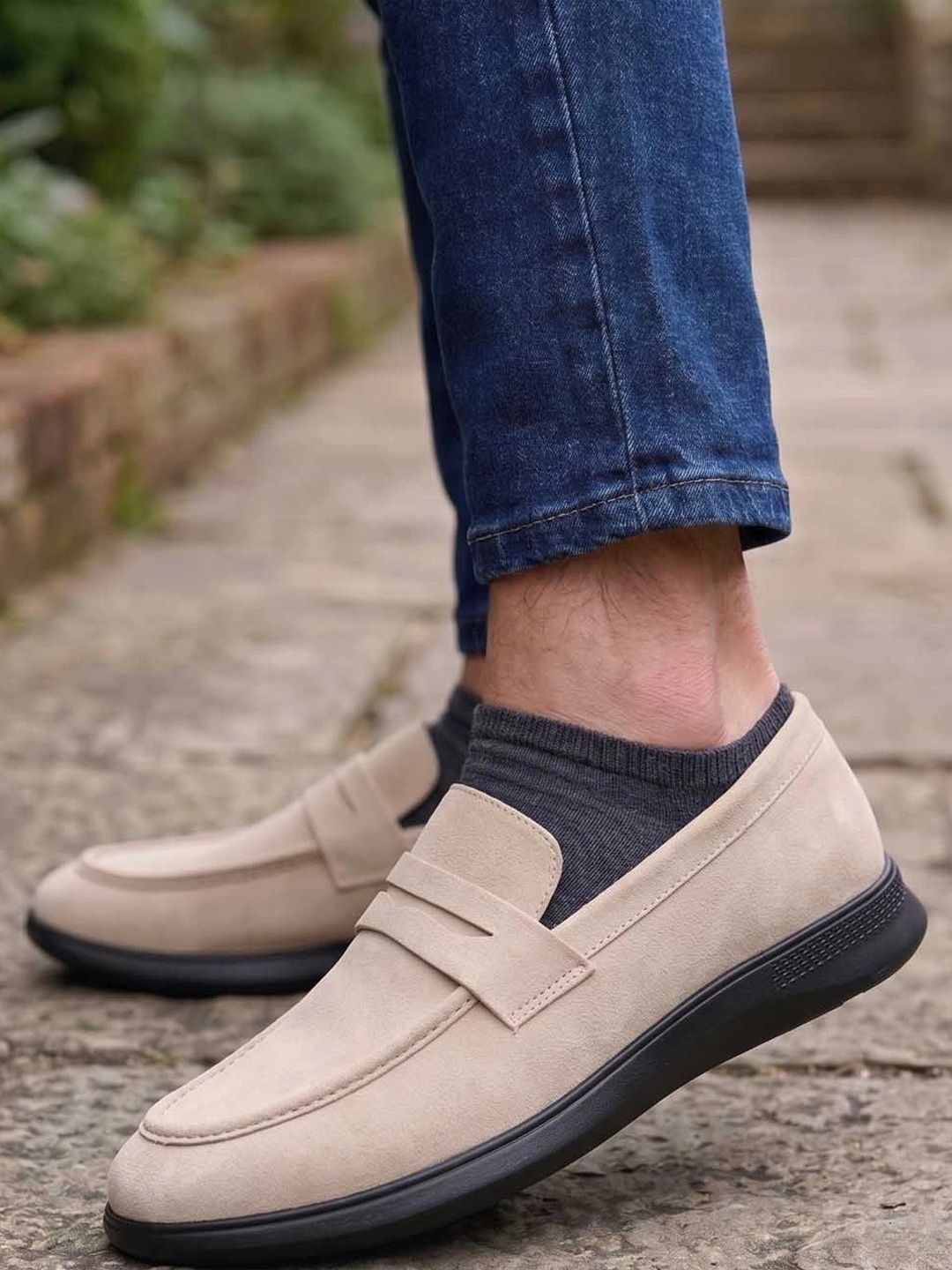 HERE&NOW HERE&NOW Men Round Toe Slip-On Formal Loafers