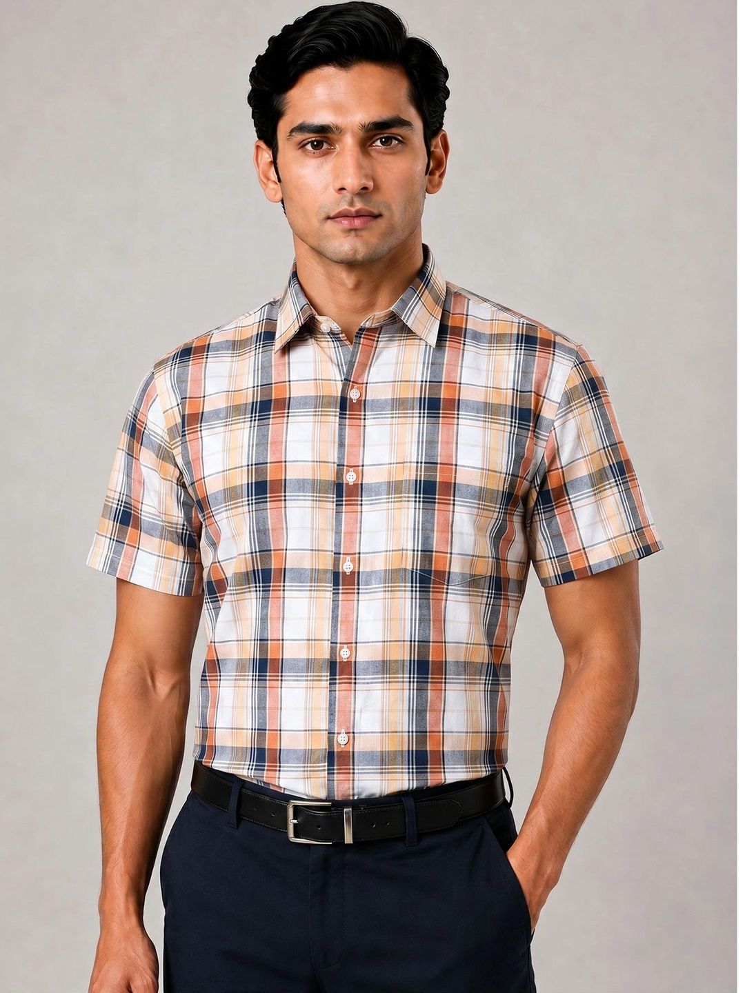 ACCOX Men Comfort Checked Formal Shirt