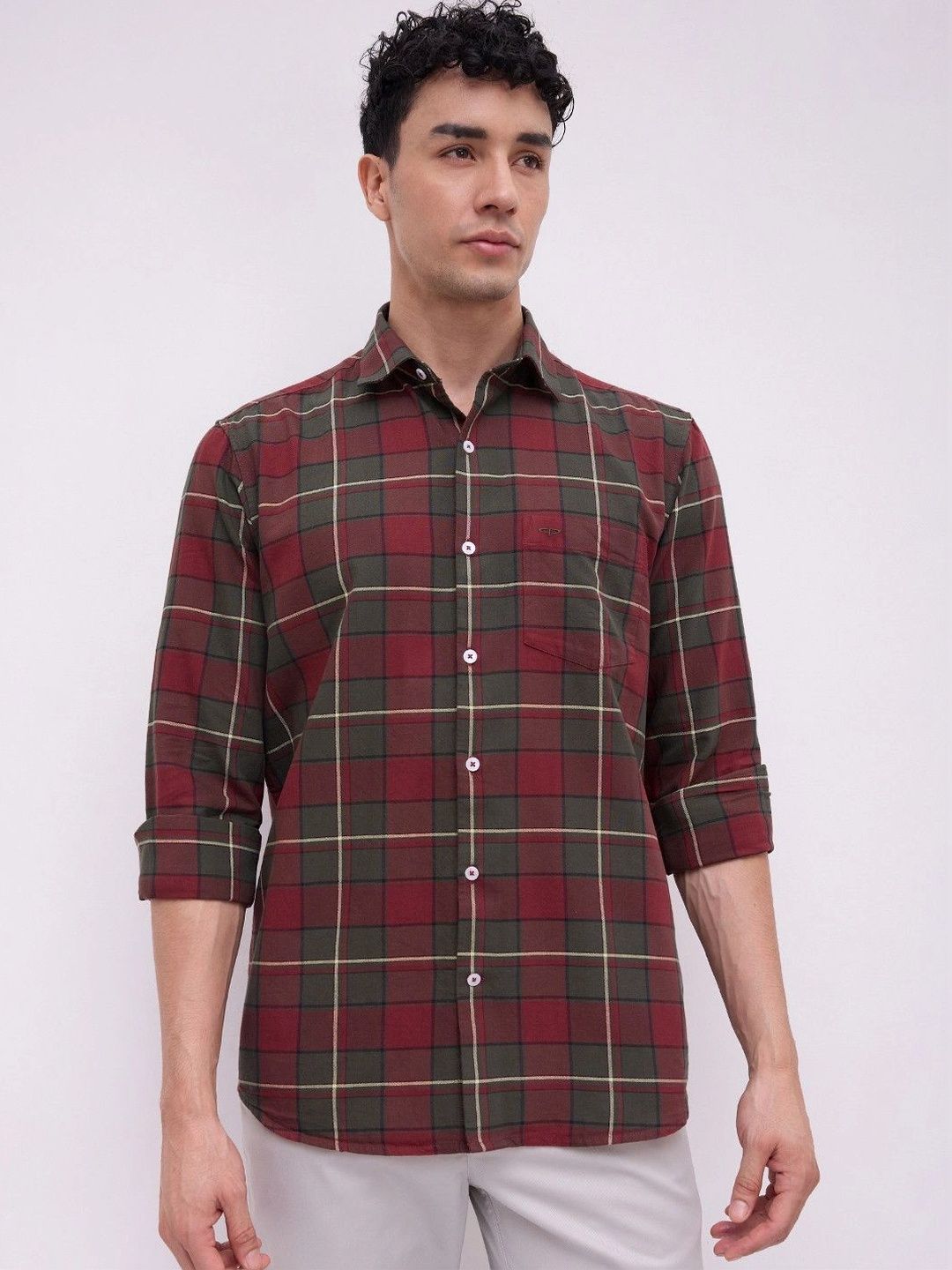 ColorPlus ColorPlus Men Standard Tartan Checks Checked Casual Shirt