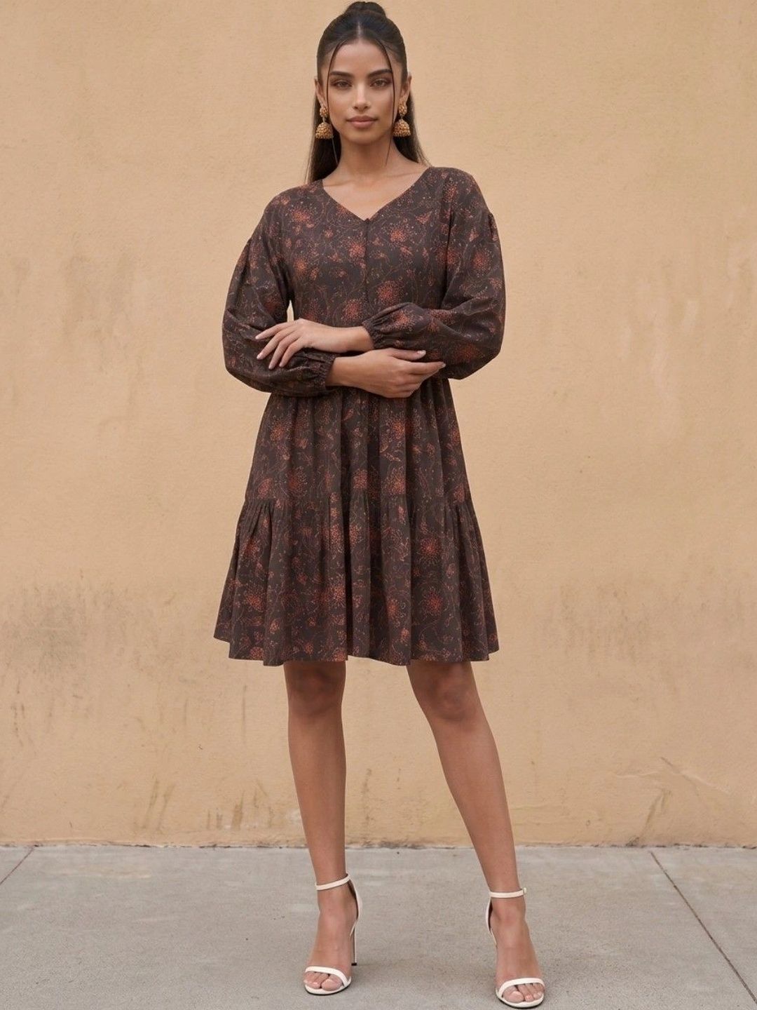fusion by glitchez Floral Print A-Line Dress