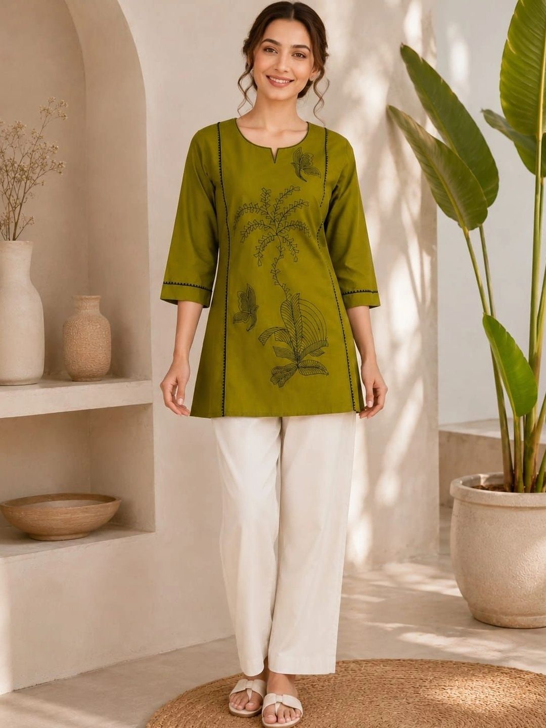 GREEN PEARS Women Top with Trousers