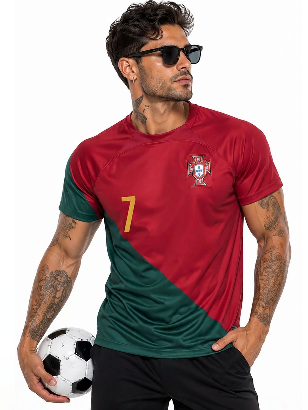 dostitch Men Colourblocked Sports T-shirt
