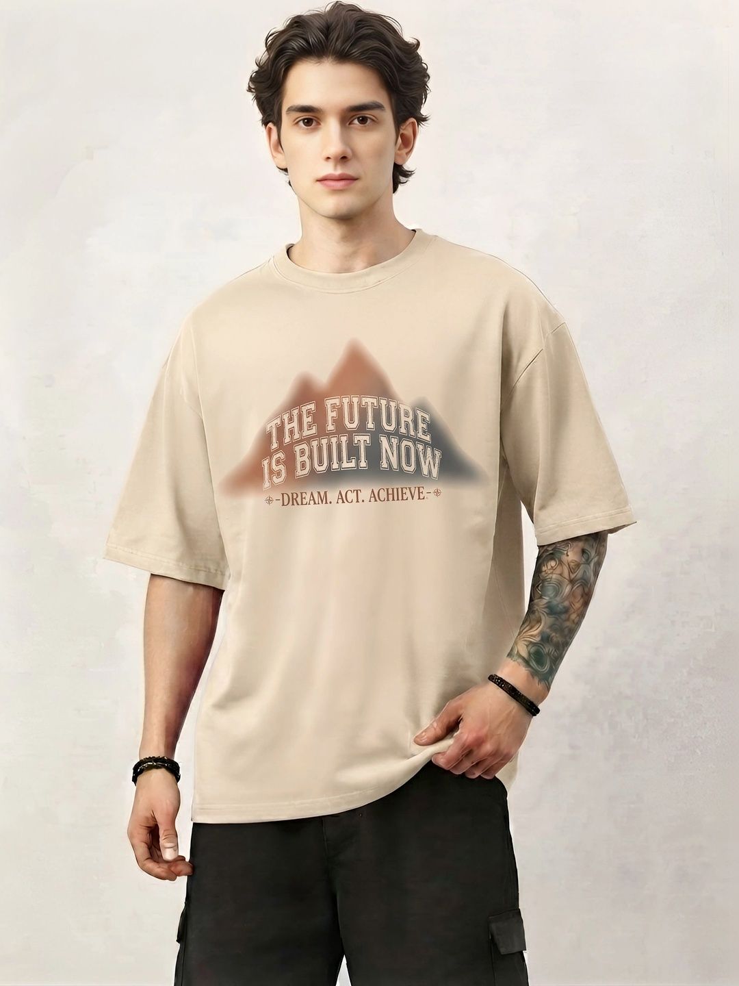 SMARTEES Men Typography Printed Pure Cotton T-shirt