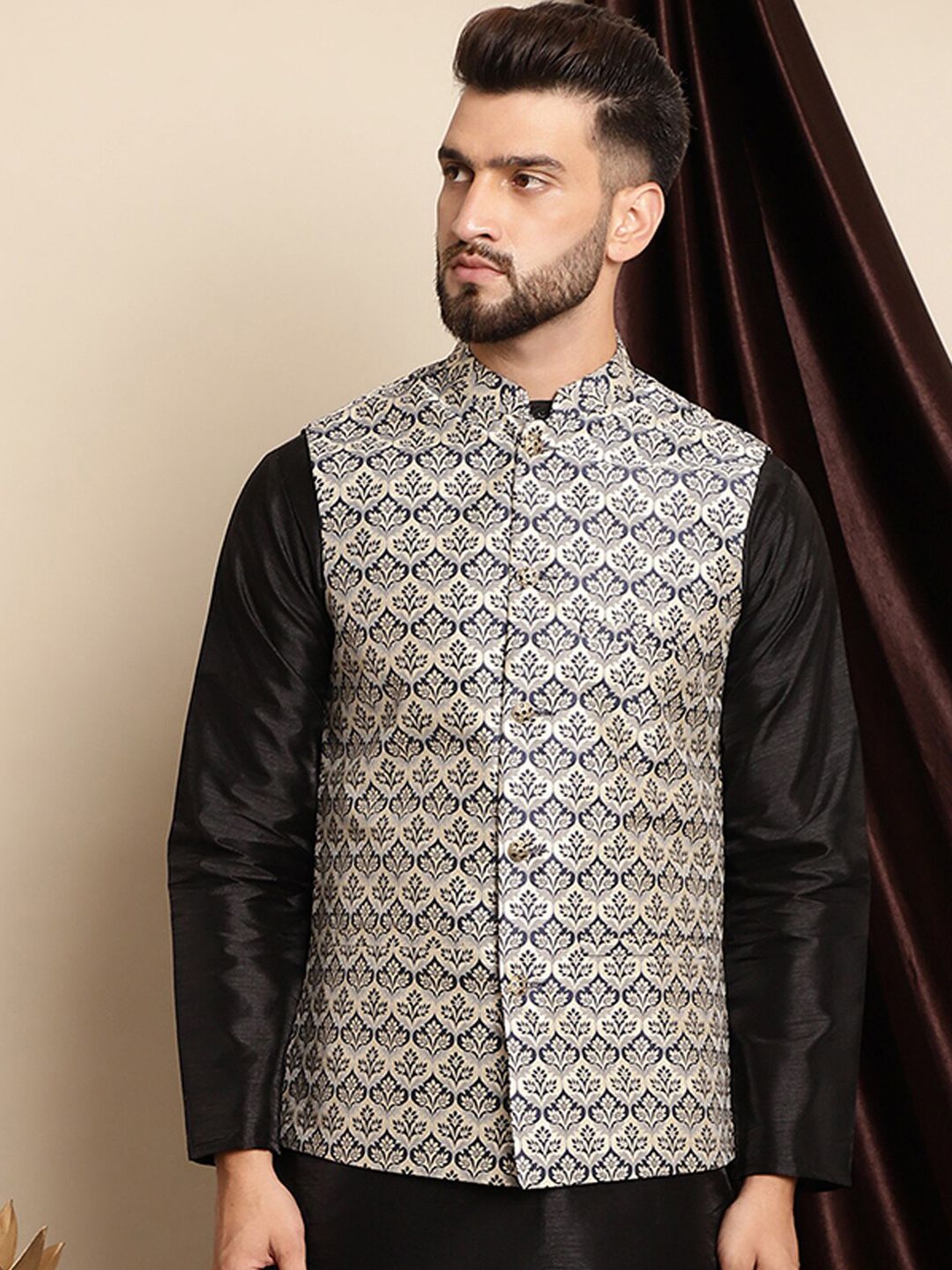 Anouk Woven Design Nehru Jacket
