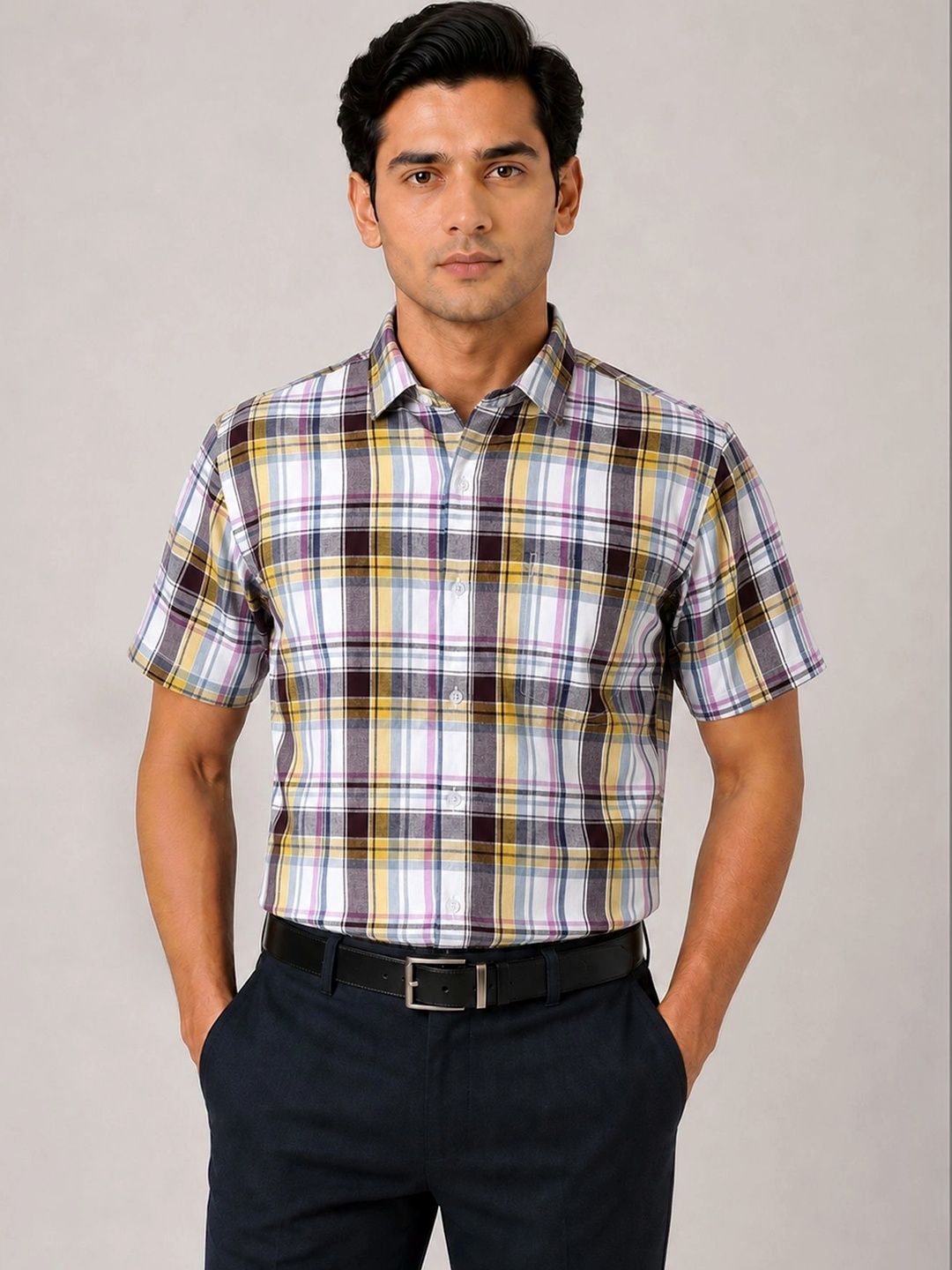ACCOX Men Comfort Checked Formal Shirt