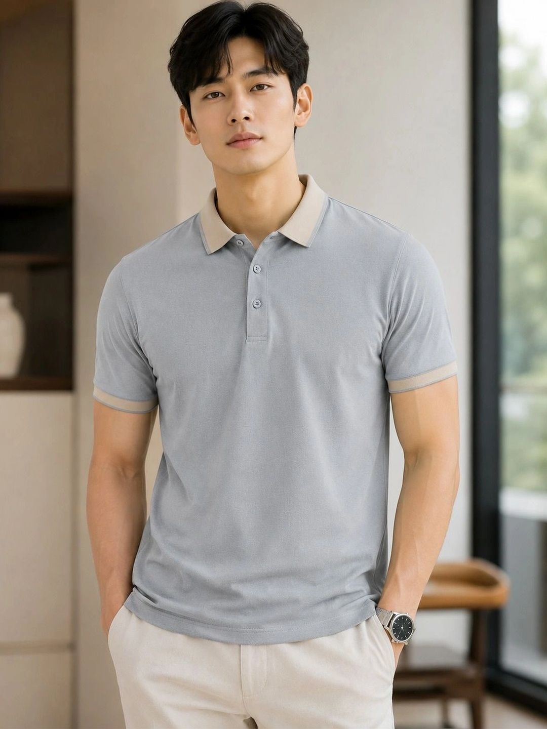 Moda Rapido Men Polo Collar T-shirt